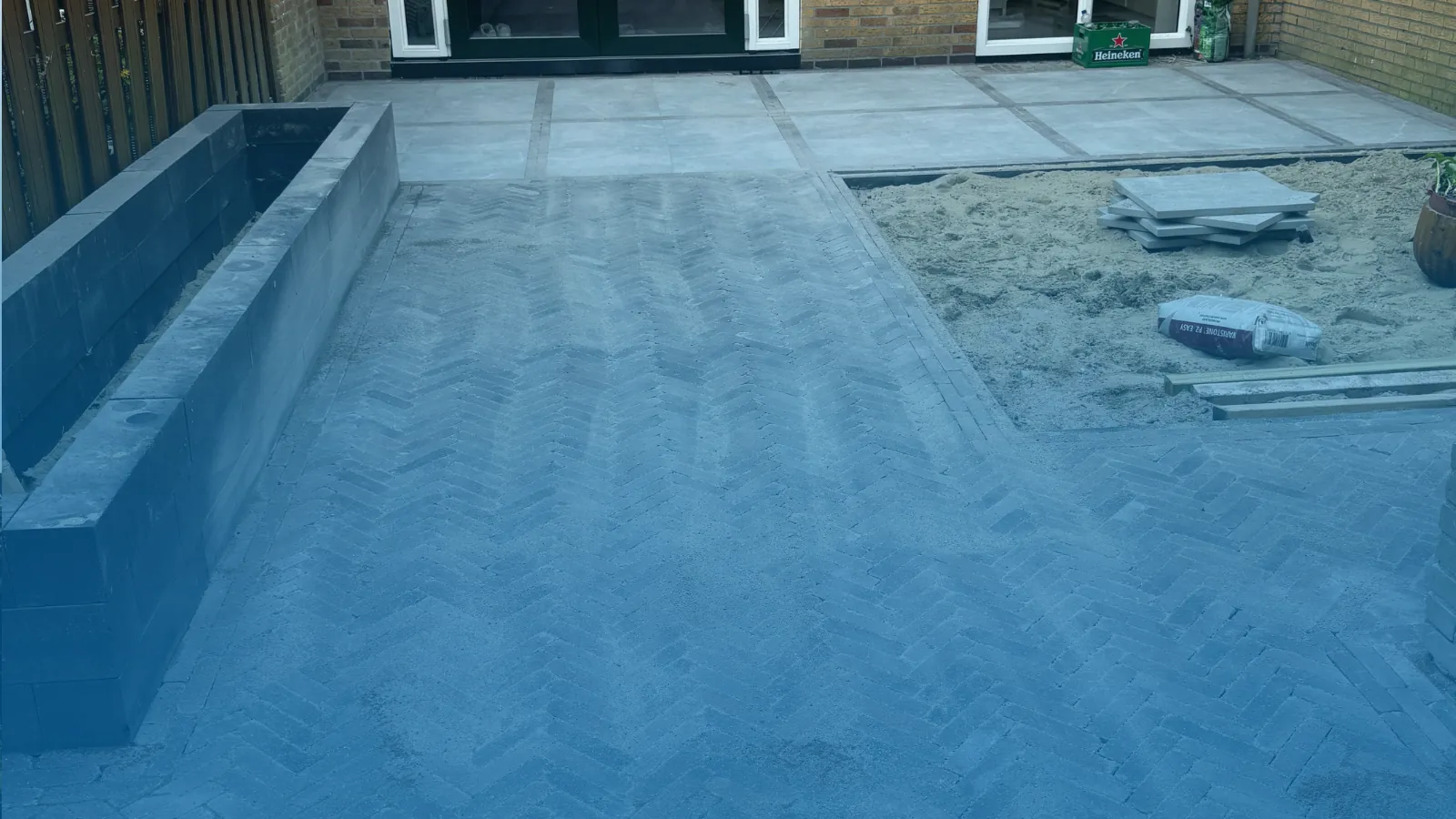 Schutting en terras
